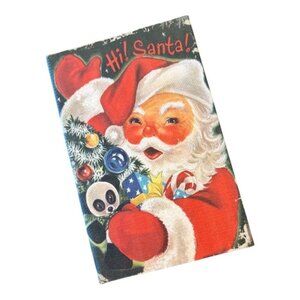 Vintage Style Hi Santa! Christmas Wooden Storage Stash Book Keepsake Box NWT